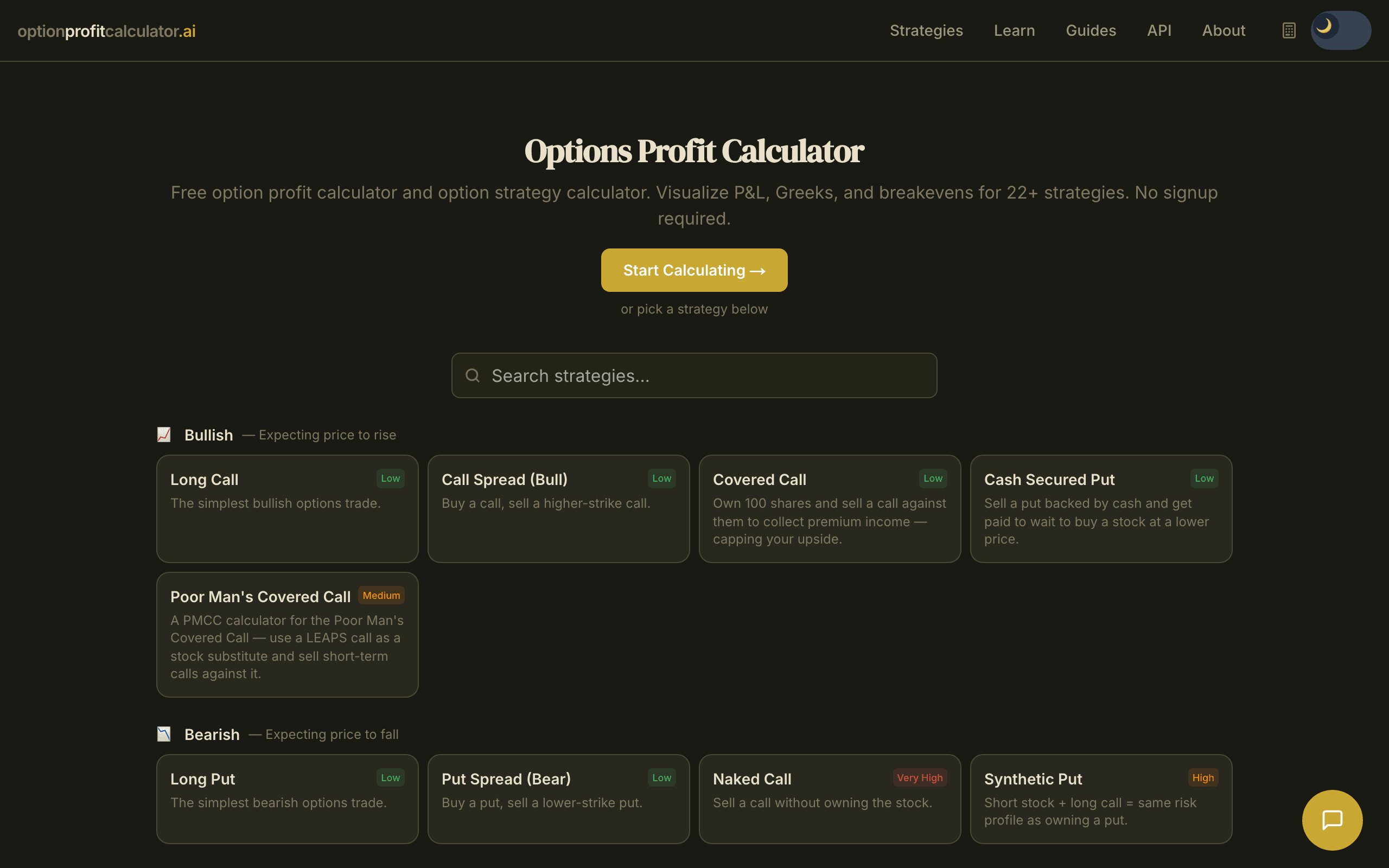 Option Profit Calculator